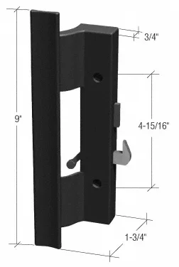 Black Plastic Hook – Style Surface Mount Handle 4-15/16″ Screw Holes
