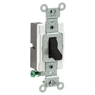 Black Toggle Light Switch 15A Leviton Commercial Spec Grade