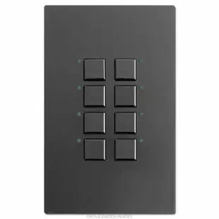 Black Touch Plate Mystique 8 LED Switch Control – Green Lights