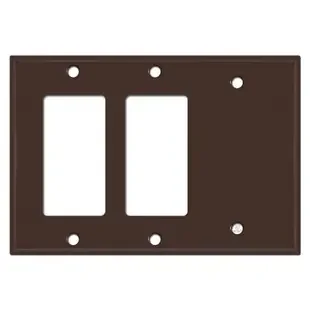 Blank + 2 Decor Rocker GFCI Outlet Switchplate – Brown