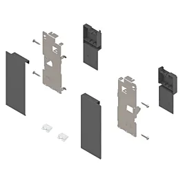 Blum Legrabox Screw-On Interior Front Fixing Bracket Set in Orion Gray Finish