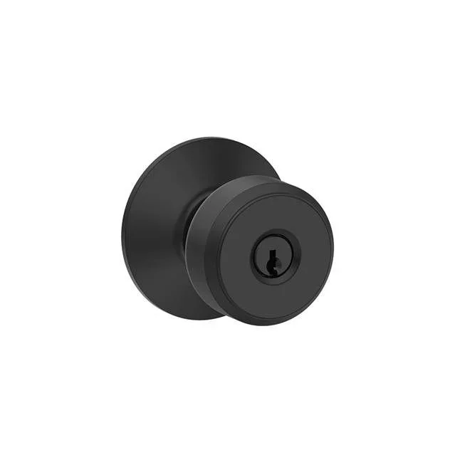 Bowery Knob Keyed Entry Lock C Keyway by Schlage – Matte Black Finish