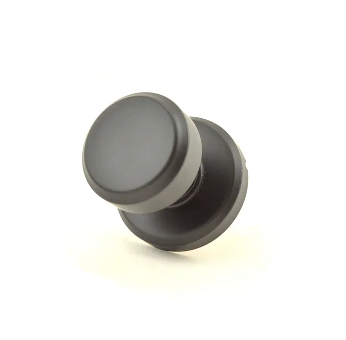 Bowery Knob with Greyson Rose Half Dummy Matte Black Finish by Schlage