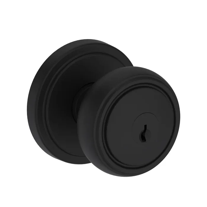 Bremerton Knob and Contemporary Square Rose – Satin Black Finish