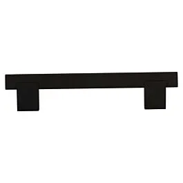 Bridge Style Solid Metal Pull / Handle, Black, 5-1/32″ (128 mm) Hole Centers, 6-5/16″ (160 mm) Overall Length – Rok Hardware Contemporary Euro