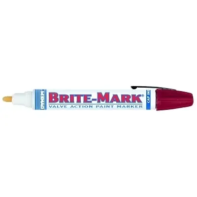 BRITE-MARK 40 Threaded Cap/Barrel Permanent Paint Marker, Valve Action, Medium, Red