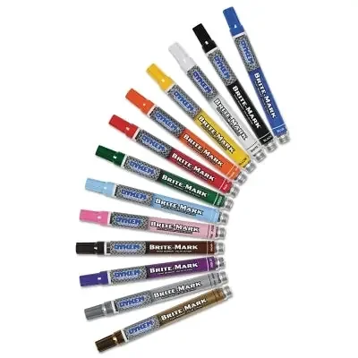 BRITE-MARK Medium Permanent Paint Marker, Valve Action, Blue