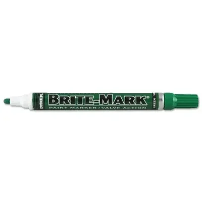 BRITE-MARK Medium Permanent Paint Marker, Valve Action, Green