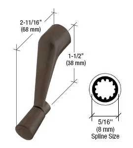 Bronze Casement Operator Handle – 5/16″ Spline Size – C.R. Laurence
