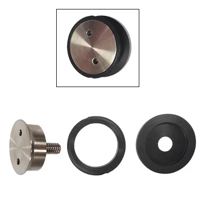 Brushed Stainless 1/4′-20 Flush End Cap Assembly for 1′ Standoff Bases