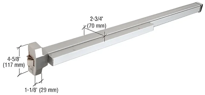 Brushed Stainless 1900 Series Non-Handed Rim Panic Exit Device – C.R. Laurence