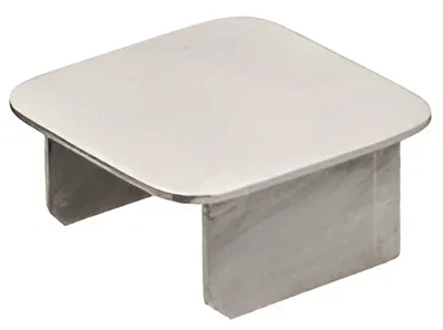 Brushed Stainless 2″ Square End Cap by C.R. Laurence