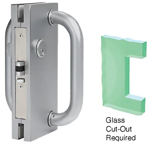 Brushed Stainless 4″ x 10″ RH/LHR Center Lock with Deadlatch – C.R. Laurence