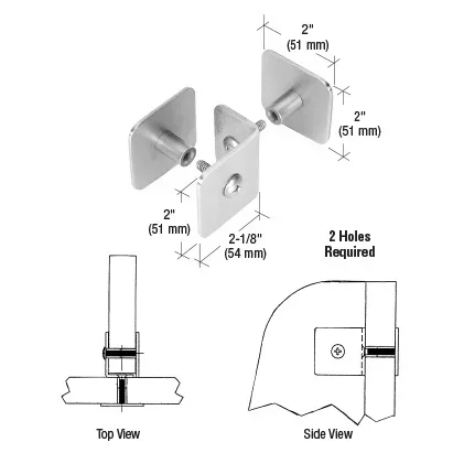 Brushed Stainless Bullet Resistant Protective Barrier System Clamp – C.R. Laurence