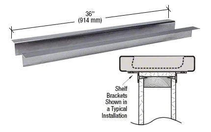 Brushed Stainless Steel 36″ Shelf Brackets by C.R. Laurence
