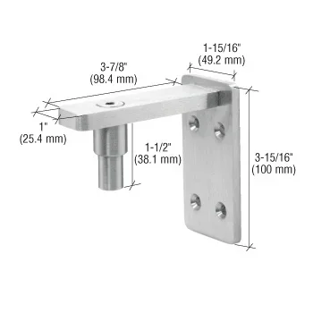 Brushed Stainless Wall Mount Gate Pivot by C.R. Laurence