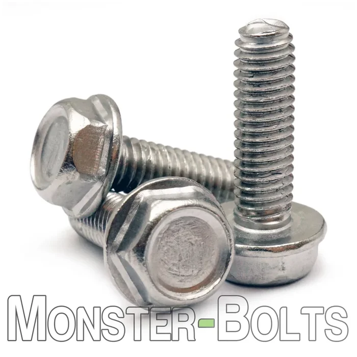 Bulk #10-24 Indented Hex-Washer Head Taptite Alternative Thread-Rolling Screws, Full Thread, 18-8 Stainless, Passivated + Wax – Monster Bolts