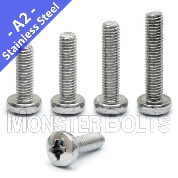 Bulk #10-24 Phillips Pan Head Machine Screws – 18-8 Stainless Steel