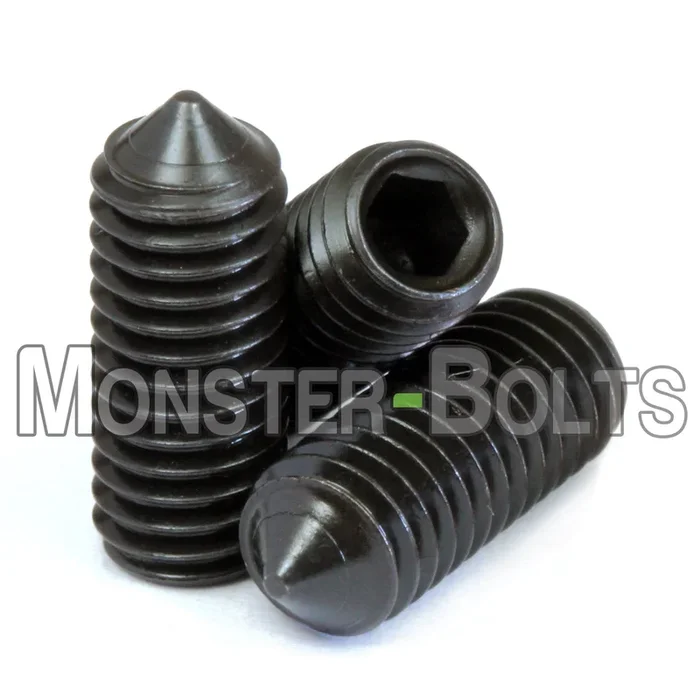 Bulk #6-32 Socket Set Screws, Cone Point, Black Oxide