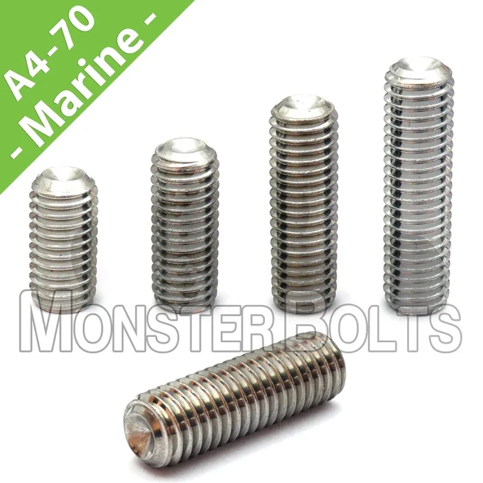 Bulk #8-32 UNC Socket Set Screws, Cup Point, Stainless 316