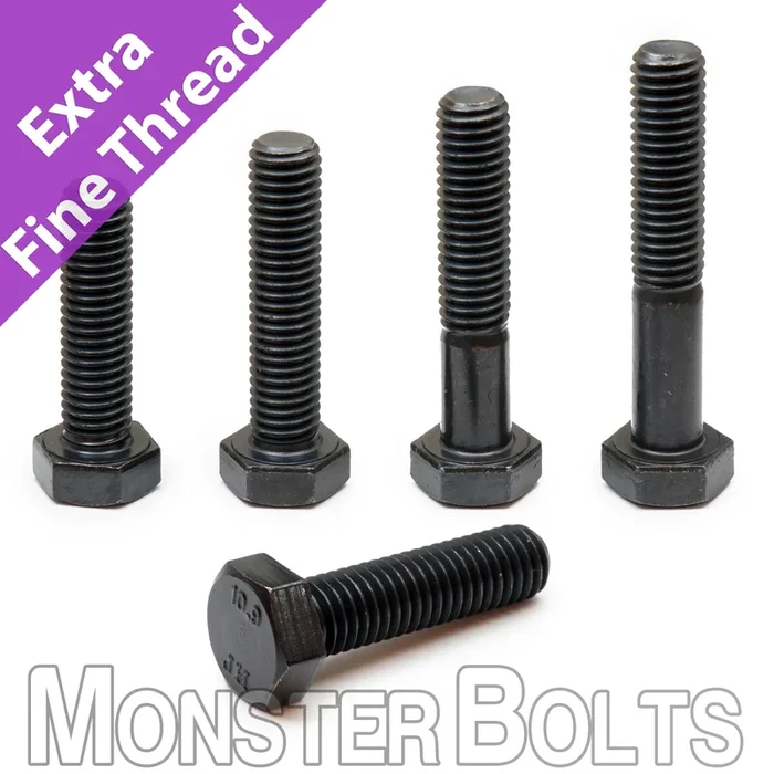 Bulk M18-1.50 DIN 961 / 960 Extra Fine Hex Cap Screws 10.9 Alloy Plain Finish (PT & Tap Bolts)
