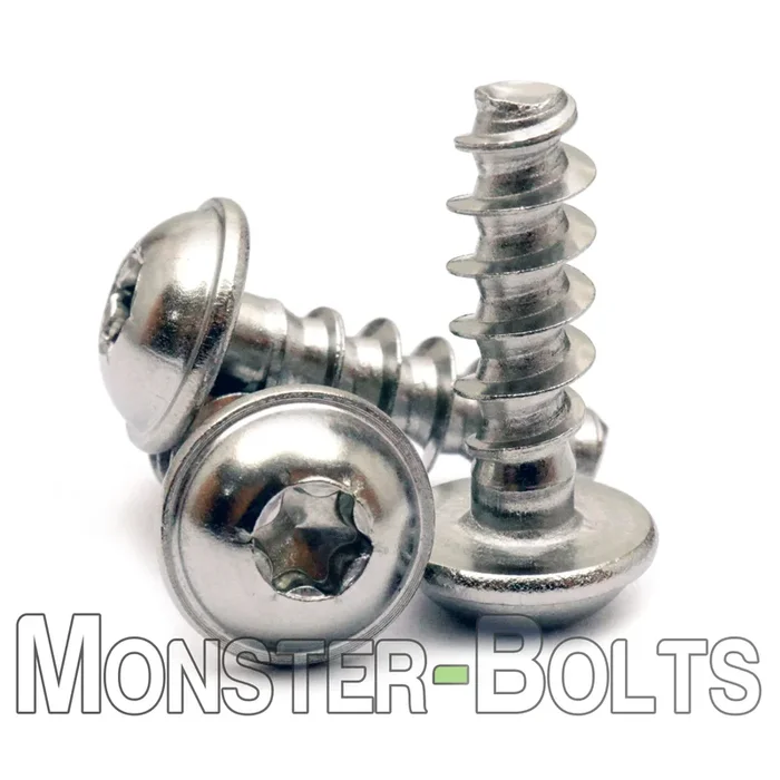 Bulk M2.5-1.12 Round Washer 6-Lobe PT Alternative (30°) Thread-Rolling Screws – A2 Stainless – Monster Bolts