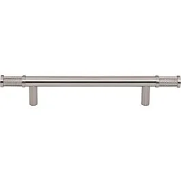 Burnham Contemporary Pull 5-1/16″ (128mm) Center to Center, 8-1/16″ (205mm) Overall Length Brushed Satin Nickel Cabinet Pull/Handle