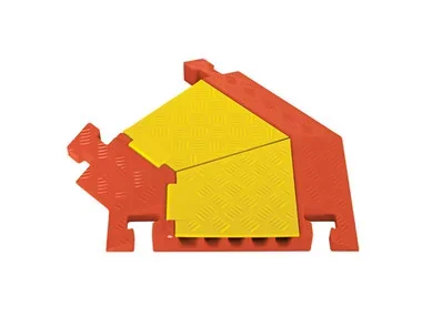 Cable Protector – Linebacker – 5-Ch – 1.25″ – Left Turn – T-Conn – Yellow/Orange – 80 – 600 Lb Load – CPT5X125-L-Y/O