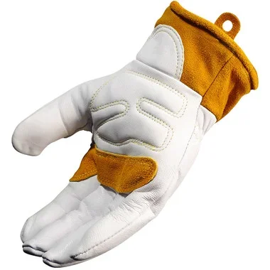 Caiman Premium Goat Grain TIG/MIG Welder’s Glove w/Wool Insulated Back – Scalloped Cuff – Natural – 6/PR – 1871