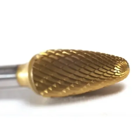 Carbide burr Tree Ra Dbl cut 1/2×1″ tin