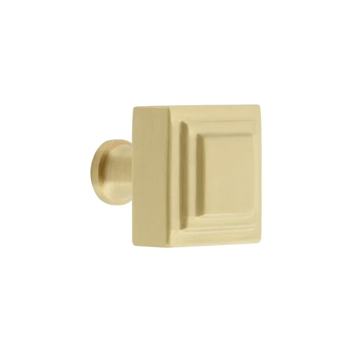 Carr 1-1/4 Square Cabinet Knob in Satin Brass – Grandeur