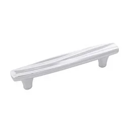 Caspian Chrome 3-3/4 Inch (96mm) Center to Center, Overall Length 5-1/4 Inch, Belwith Keeler Cabinet Hardware Pull/Handle