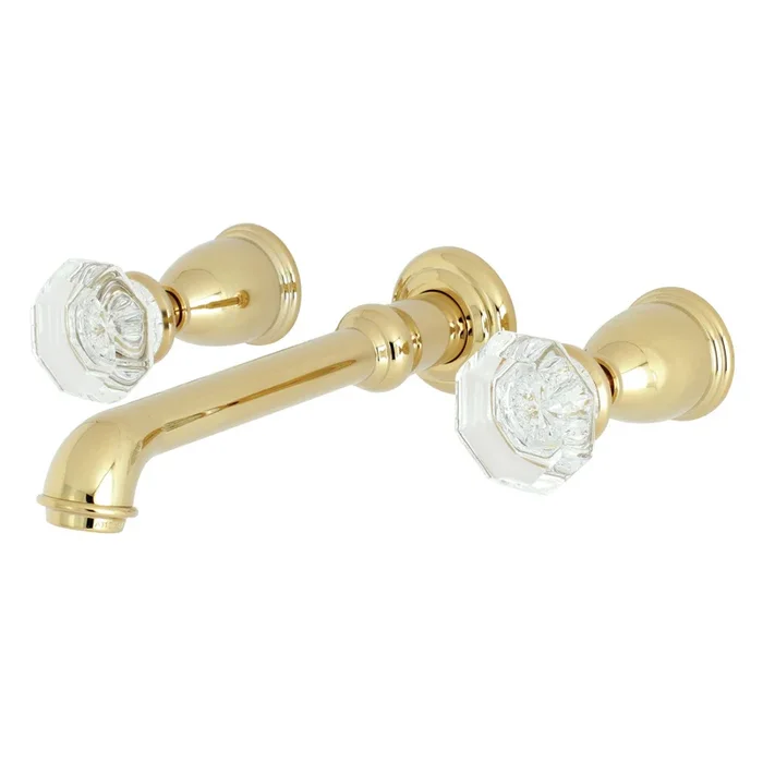 Celebrity Double-Handle Wall Mount Bathroom Faucet, Polished Brass – Kingston Brass