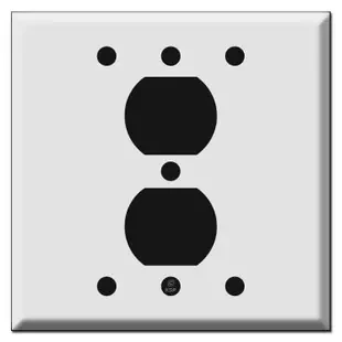Centered Duplex Outlet Cover Plates Box Mount 2-Gang