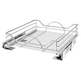 Chrome Pullout Basket with Soft-Close, 20-1/4 to 22-5/8 X 21-7/8 X 5-3/16 to 5-1/2 in