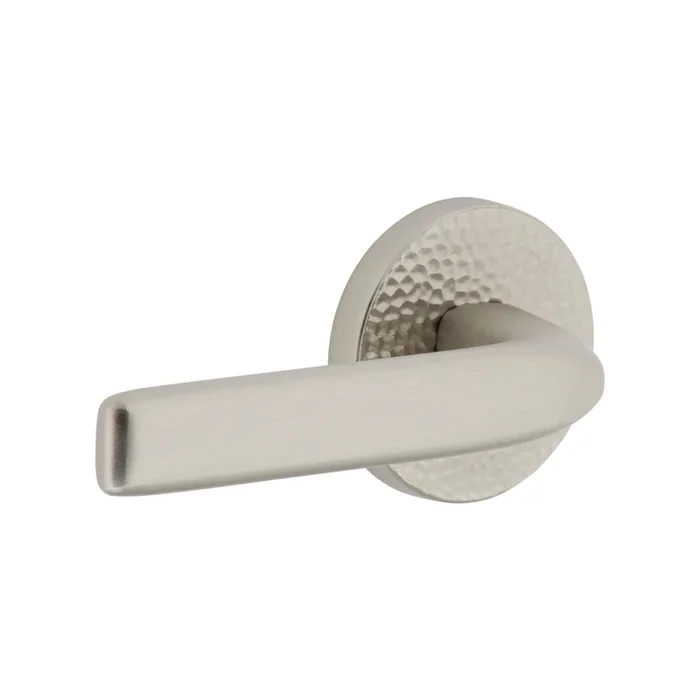 Circolo Hammered Rosette with Bella Lever in Satin Nickel – Right Handed Single Dummy