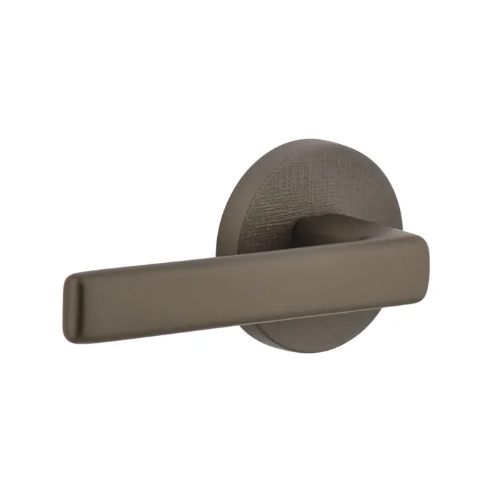 Circolo Linen Rosette with Lusso Lever – Titanium Gray, Right Handed Dummy Door Hardware