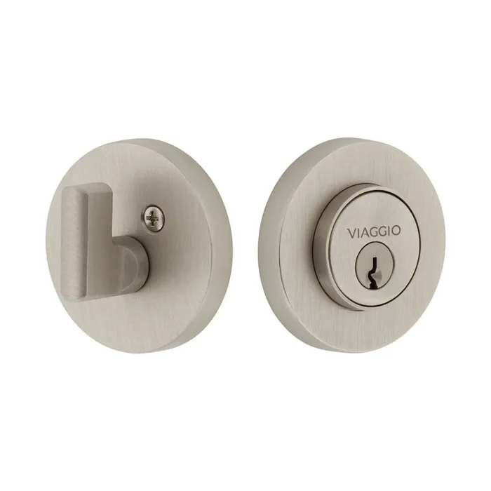 Circolo Single Cylinder Deadbolt in Satin Nickel | Luxury Door Hardware