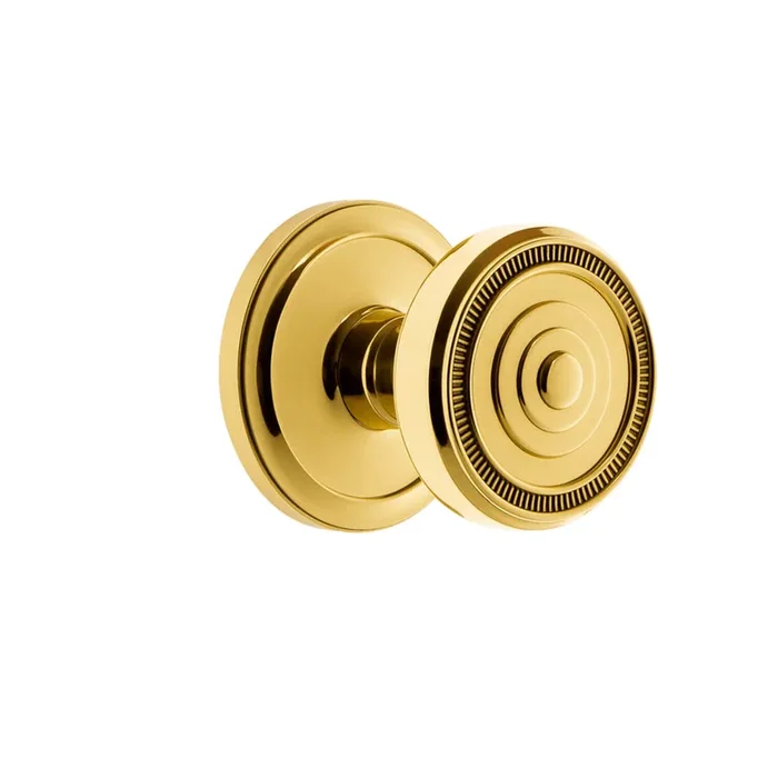 Circulaire Rosette with Soleil Knob in Lifetime Brass – Grandeur