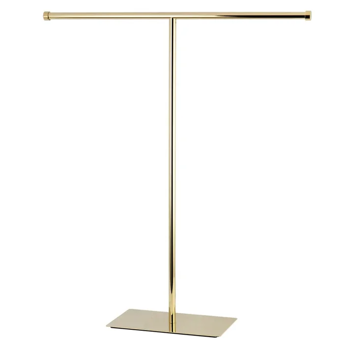 Claremont Freestanding T-Shape Towel Rack, Polished Brass by Kingston Brass