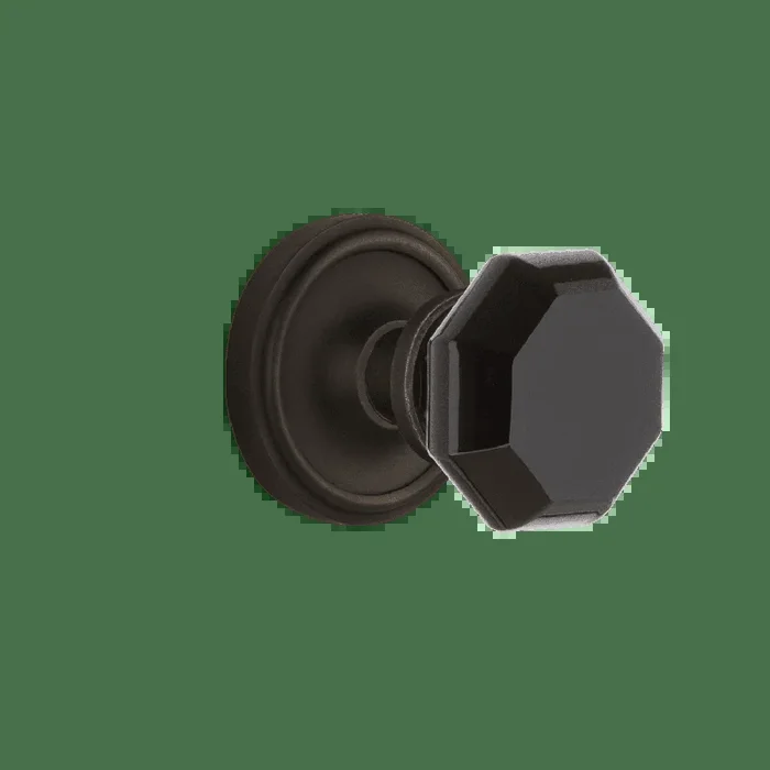 Classic Rosette with Black Waldorf Knob – Oil-Rubbed Bronze | Nostalgic Vintage Door Hardware