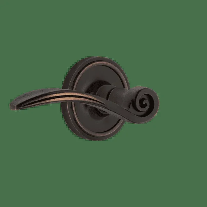 Classic Rosette with Swan Lever in Timeless Bronze – Nostalgic Vintage Door Hardware