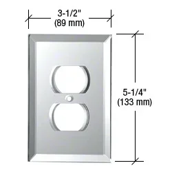 Clear Duplex Plug Glass Mirror Plate by C.R. Laurence