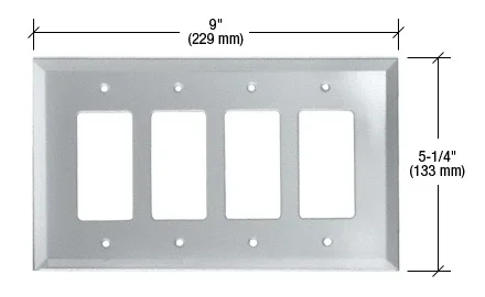 Clear Quad Designer Glass Mirror Plate by C.R. Laurence