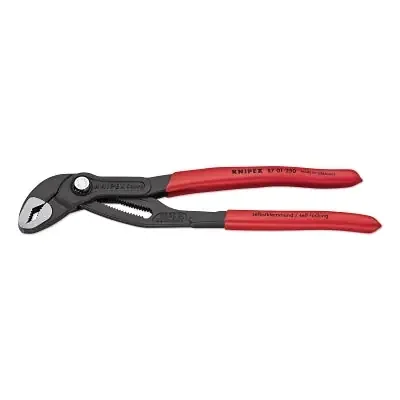 Cobra Water Pump Pliers, 10 in OAL, V-Jaws, 25 Adjustments, Serrated
