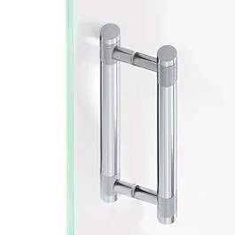 Colonial Bronze 568 Series 10″ (254mm) Hole Centers, 14″ (355.5mm) Length, Polished Chrome with Diamond Knurl Accent, Back to Back Mounting Shower Door Handle/ Pull