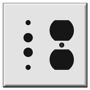 Combination Pushbutton and Duplex Outlet Wall Switch Plate Covers