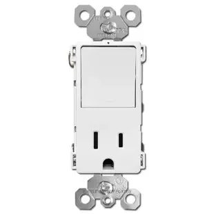 Combo 3-Way Rocker Switch +15A Socket – White