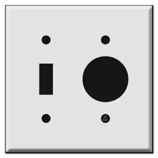 Combo Toggle and Single Round Outlet Cover Plates