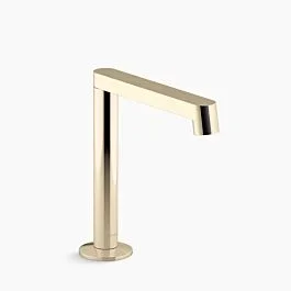 Components Bathroom sink faucet spout with Row design, 6-5/16″ spout reach, 1.2 gpm Widespread in Vibrant French Gold